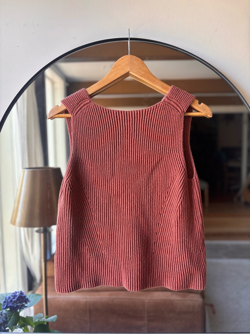 VINCE. | terracotta ribbed tank | size medium - Picture 3 of 5